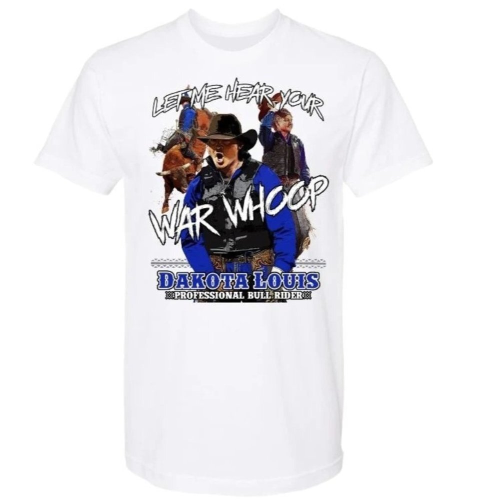 Dakota Louis War Hoop Tee in White - Size‎ XL